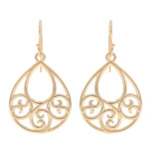 James Avery Gentle Wave Dangle Earrings Yellow Gold 14k Teardrop Retired